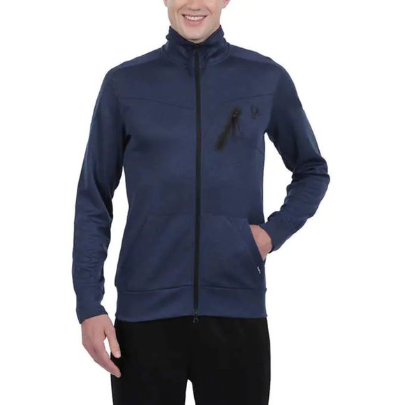 Spyder Jackets & Coats Nwt Spyder Active Mens Full Zip Chest Pocket Jacket Blue Size M 7